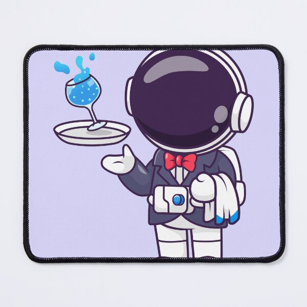 Item preview, Cute Astronaut Waiter Serving Drink – Cartoon Vector Icon Illustration (Science & Profession Theme) designed and sold by hjian8219.