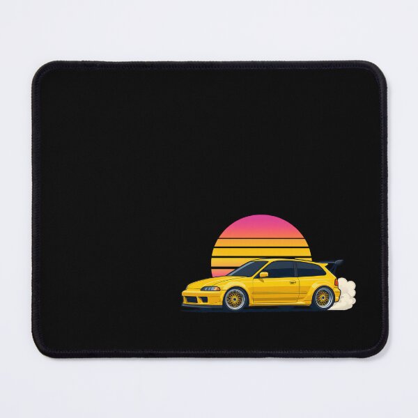 Item preview, Yellow Retro Civic Hatchback JDM Car Art designed and sold by Joyfulimaginery.