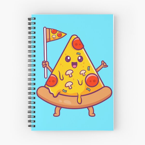 Item preview, Cute Pizza Holding Pizza Flag – Cartoon Vector Icon Illustration (Food & Holiday Theme) designed and sold by hjian8219.