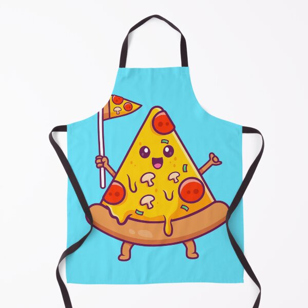 Item preview, Cute Pizza Holding Pizza Flag – Cartoon Vector Icon Illustration (Food & Holiday Theme) designed and sold by hjian8219.