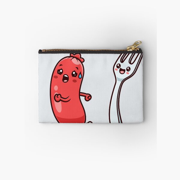 Item preview, Cute Sausage Running from Fork – Cartoon Vector Icon Illustration (Food & Fun Theme) designed and sold by hjian8219.