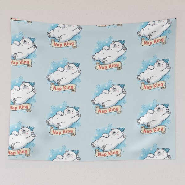 Item preview, Nap King Polar Bear - Cute and Lazy Winter Cartoon designed and sold by Tidarat-27.