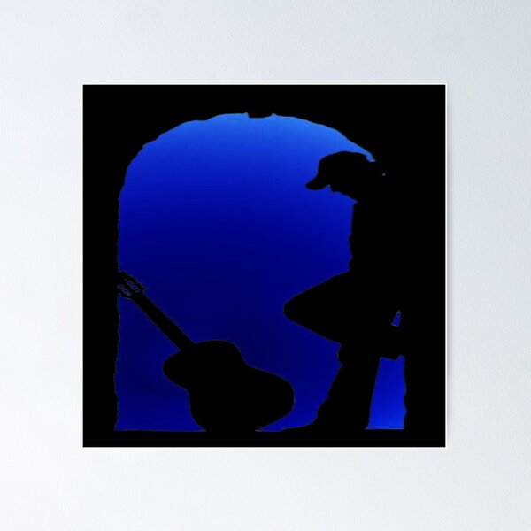 Item preview, Blue Silhouette Guitarist designed and sold by 4FUNNAVIGATOR.