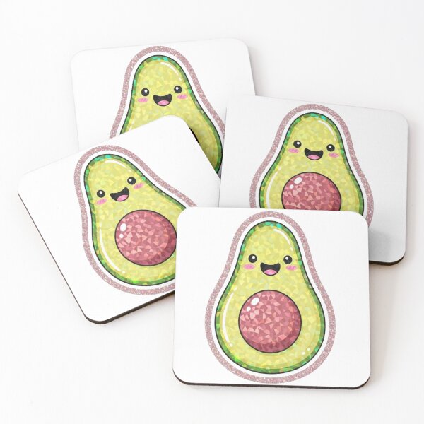 Item preview, Cute Kawaii Avocado Sticker with Glitter Outline designed and sold by GlimmerFriends.