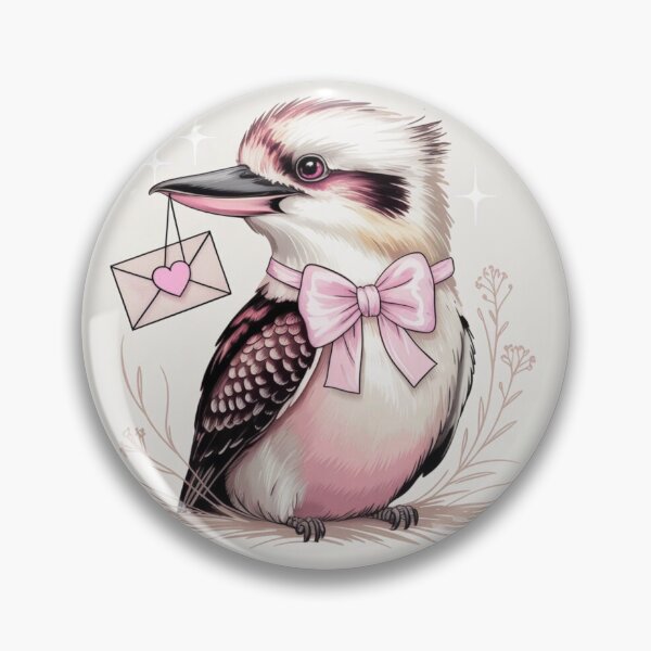 Item preview, Pink Coquette Kookaburra Valentine Postage Stamp – Cute Australian Love Bird Art designed and sold by Wennebabs.