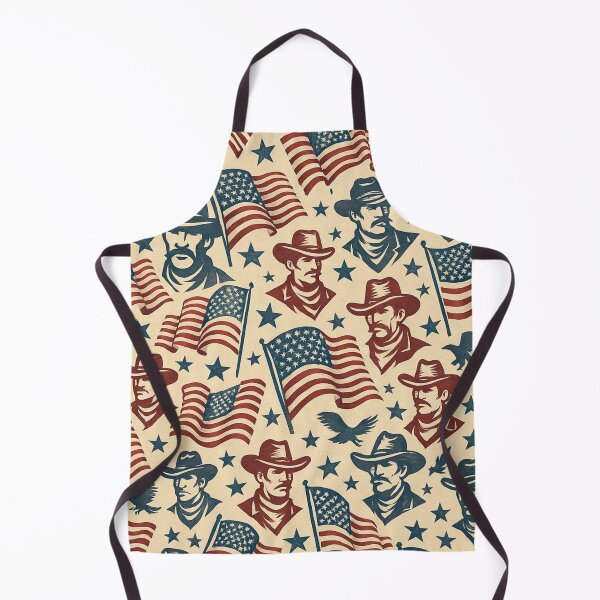 Item preview, Cowboy Patriot Seamless Pattern – Western Americana Flags All-Over Print designed and sold by getpressedshirt.