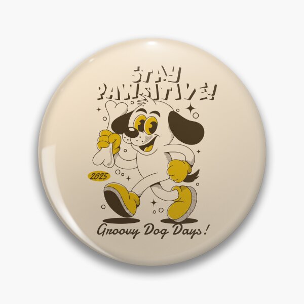 Item preview, Retro Groovy Dog Cartoon Stay Pawsitive designed and sold by adipra.