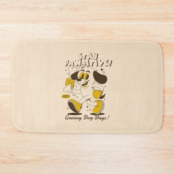 Item preview, Retro Groovy Dog Cartoon Stay Pawsitive designed and sold by adipra.