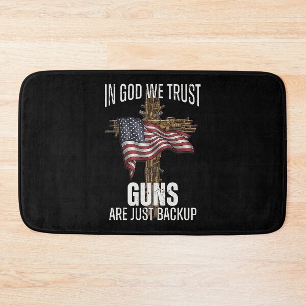 Item preview, In God We Trust Guns Are Just Backup Cross Flag designed and sold by KellyJudith.