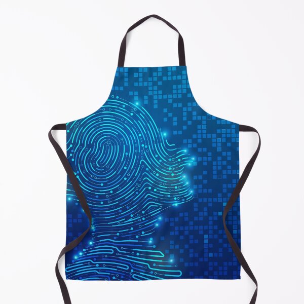 Item preview, deep learning or machine learning, graphic of artificial intelligence  combined with circuit board designed and sold by NiamLab.