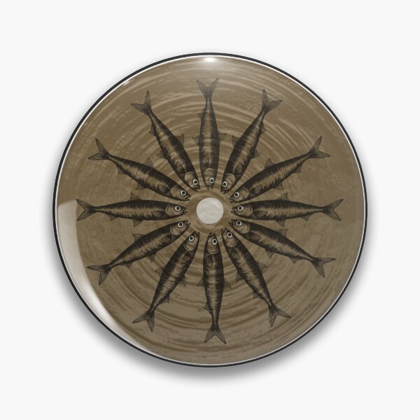 Item preview, Brown Sardine Circle Weird Fish Art designed and sold by TackyTime.