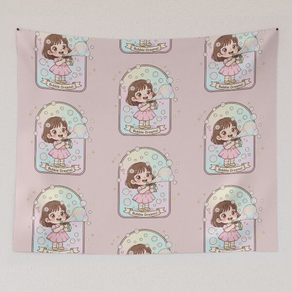 Item preview, Bubble Dreams! Cute Kawaii Girl Blowing Bubbles - Pastel Aesthetic designed and sold by Tidarat-27.