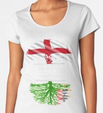 Englisch angebaut mit Sambian Roots Geschenk für Sambian von Sambia - Sambia Flag in Wurzeln Premium Rundhals-Shirt