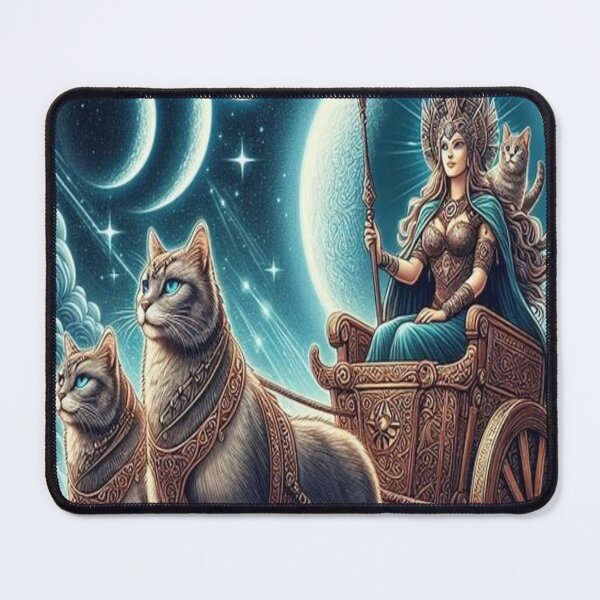 Item preview, Norse goddess, Freyja on her cart with her cats designed and sold by Jonrir-Seidr.