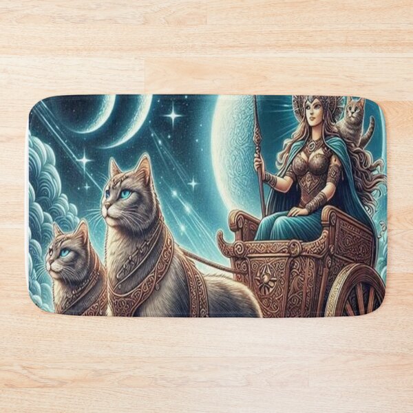 Item preview, Norse goddess, Freyja on her cart with her cats designed and sold by Jonrir-Seidr.