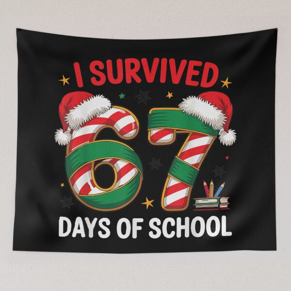 Item preview, I Survived 67 Days of School Candy Cane Christmas Countdown designed and sold by HuserPiri.