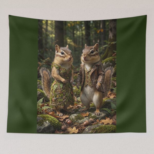 Item preview, Dapper Chipmunk Couple in the Woods designed and sold by Tridentulus.