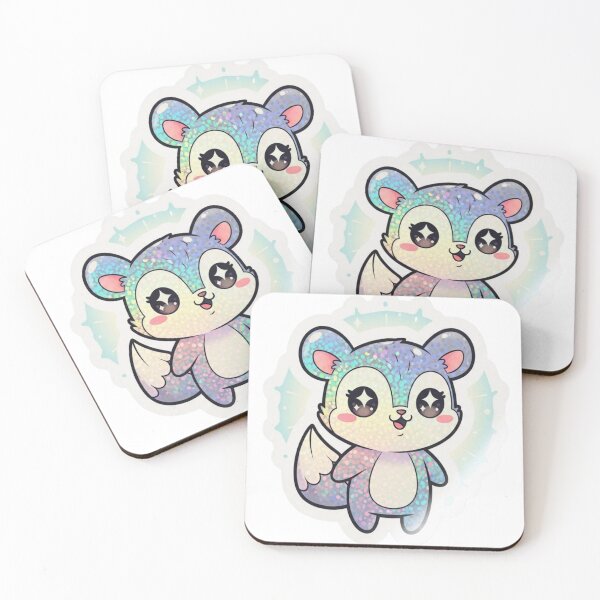 Item preview, Adorable Holographic Glitter Squirrel Kawaii Sticker designed and sold by GlimmerFriends.