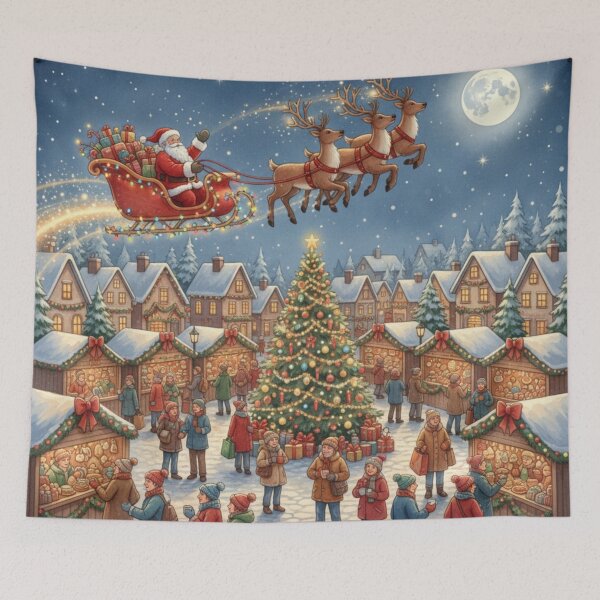 Item preview, Moonlit Christmas Market Magic designed and sold by Dream Bloom Gallery.