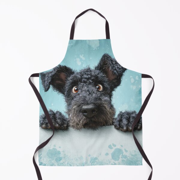 Item preview, Kerry Blue Terrier Peeking over Wall 01 designed and sold by Elisabeth Lucas.