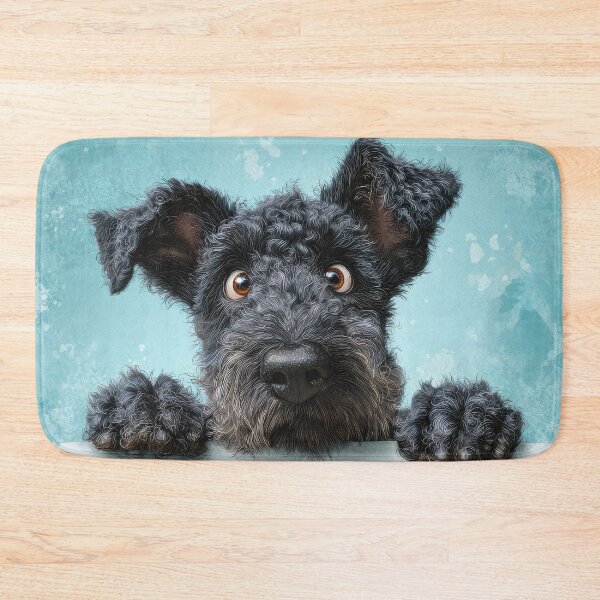 Item preview, Kerry Blue Terrier Peeking over Wall 01 designed and sold by Elisabeth Lucas.