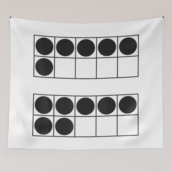Item preview, Math Ten Frame Graphic Showing Six and Seven Circles Visually designed and sold by HuserPiri.