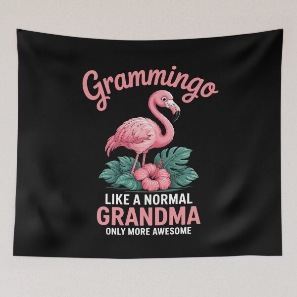 Item preview, Grammingo Like An Grandma Only Awesome Floral Flamingo  designed and sold by MarryIsMonth.