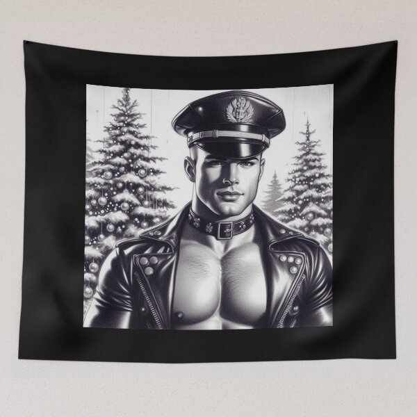 Item preview, Gay Christmas "Snow Me Daddy" Gay Leather Daddy Graphic Design designed and sold by ItsAKinkThing.