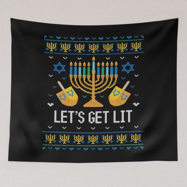 Item preview, Let's Get Lit Jewish  Humor Funny Gift Hanukkah designed and sold by Moxizz.