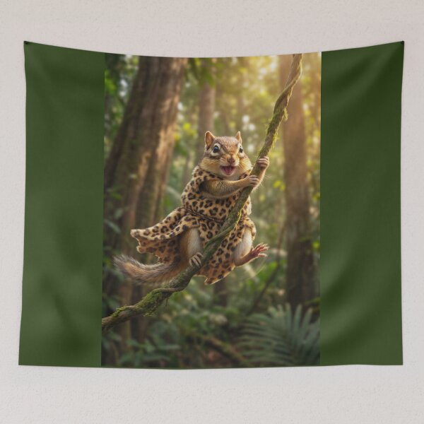 Item preview, Enthusiastic Chipmunk Swings on a Vine designed and sold by Tridentulus.