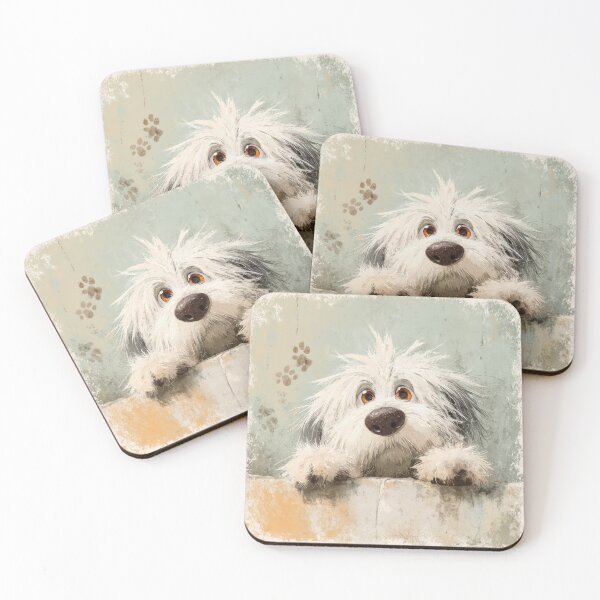 Item preview, Komondor Peeking over Wall 01 designed and sold by Elisabeth Lucas.
