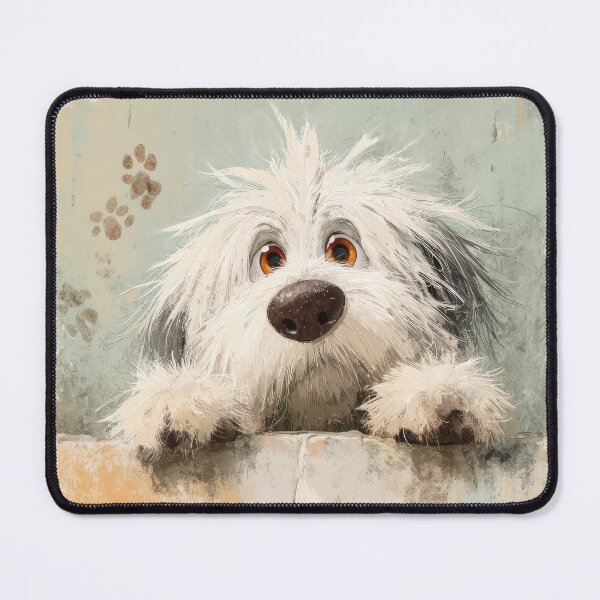 Item preview, Komondor Peeking over Wall 01 designed and sold by Elisabeth Lucas.