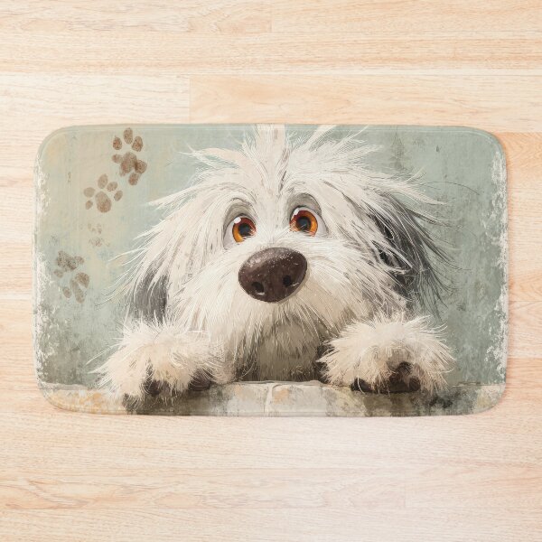 Item preview, Komondor Peeking over Wall 01 designed and sold by Elisabeth Lucas.