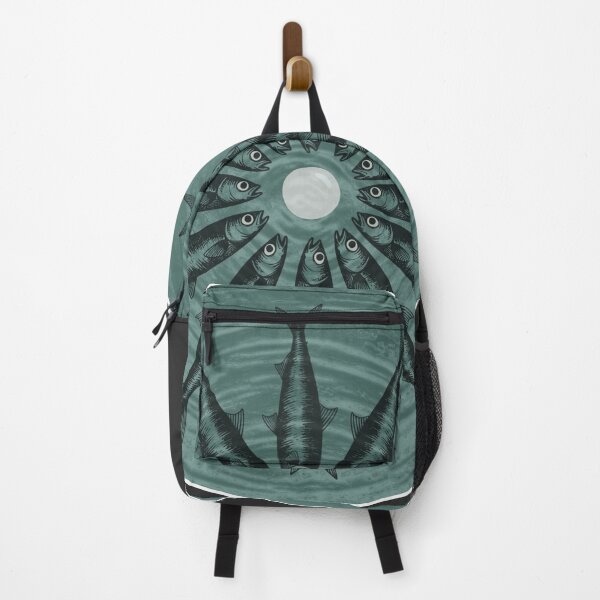 Item preview, Teal Blue Sardine Circle Weird Fish Art designed and sold by TackyTime.