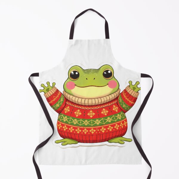 Item preview, Cute Christmas Frog in Cozy Sweater designed and sold by FratddArtworks.