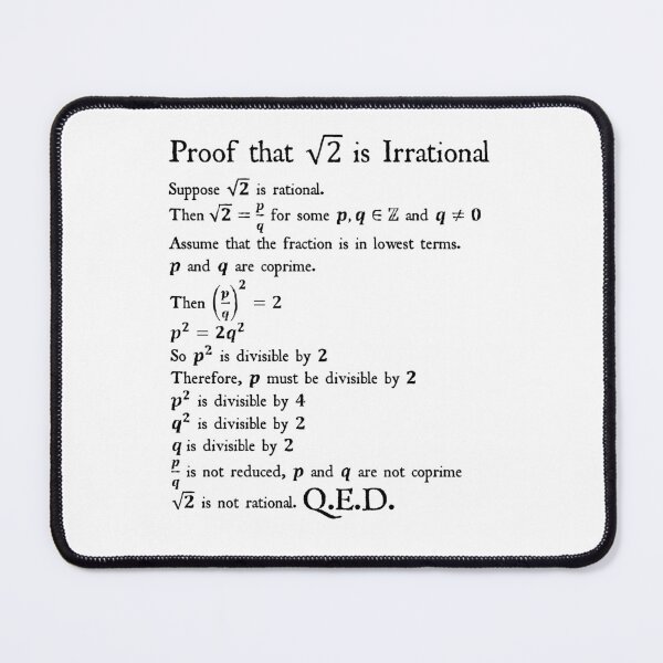 Item preview, Nerdy Vintage Proof Square Root of 2 is Irrational Math Teacher Black Text designed and sold by MathWare MathClips.