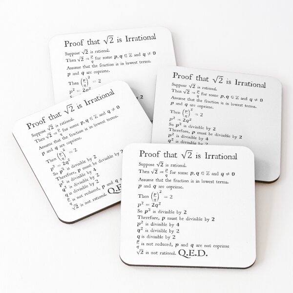 Item preview, Nerdy Vintage Proof Square Root of 2 is Irrational Math Teacher Black Text designed and sold by MathWare MathClips.