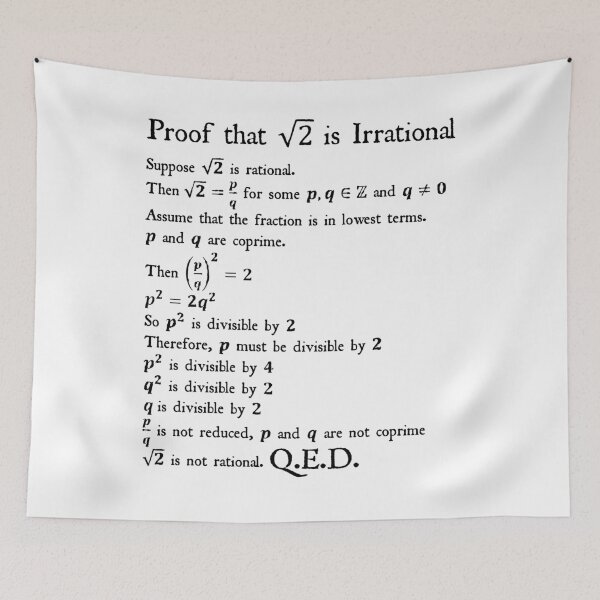 Item preview, Nerdy Vintage Proof Square Root of 2 is Irrational Math Teacher Black Text designed and sold by MathWare MathClips.
