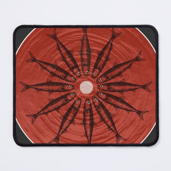 Item preview, Red Sardine Circle Weird Fish Art designed and sold by TackyTime.