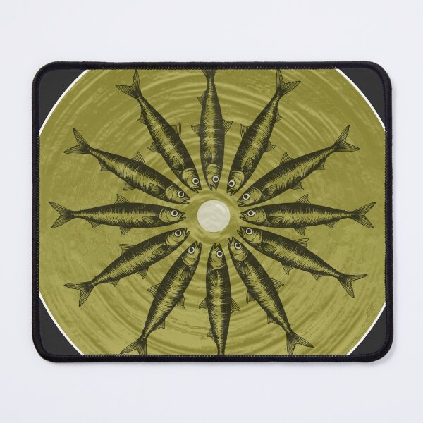 Item preview, Yellow Sardine Circle Weird Fish Art designed and sold by TackyTime.