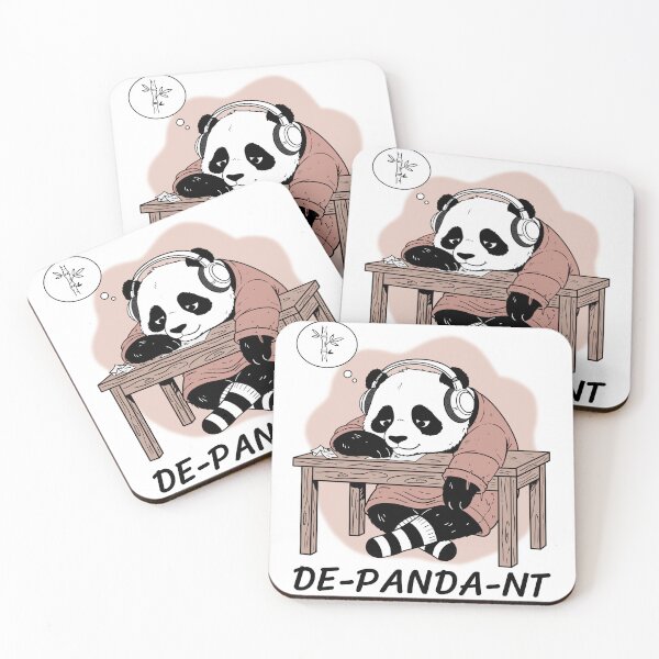 Item preview, Lazy Depressed Panda Listening to Music – Funny Panda Mood Cartoon designed and sold by holywarter.