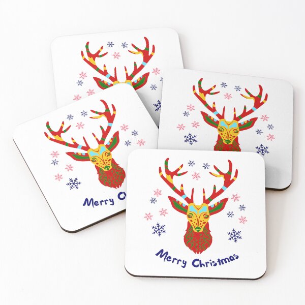 Item preview, Colorful Festive Reindeer Head – Artistic Christmas Snowflake Design designed and sold by NxtGenDesigns.