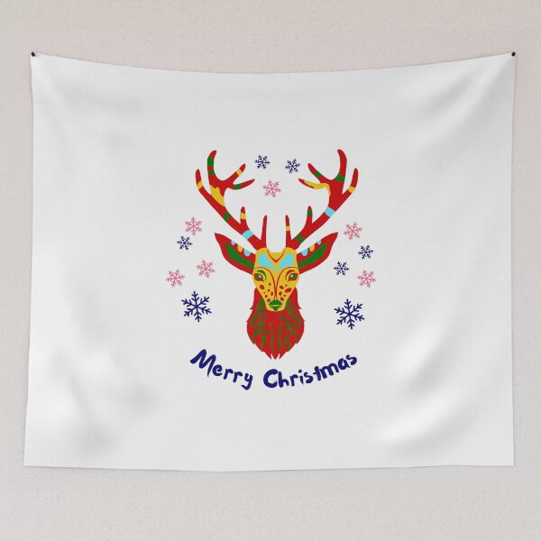 Item preview, Colorful Festive Reindeer Head – Artistic Christmas Snowflake Design designed and sold by NxtGenDesigns.