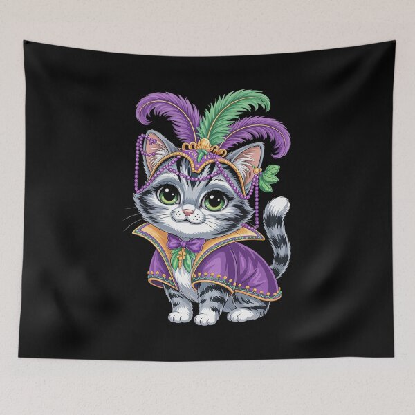 Item preview, Mardi Gras Cat Men Women Kids designed and sold by Rrettgison.