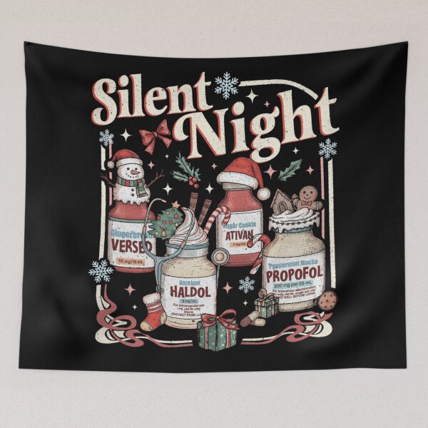 Item preview, Silent Night Christmas Medication Ugly Sweater Funny Nurse Doctor designed and sold by Nannythenimfa.