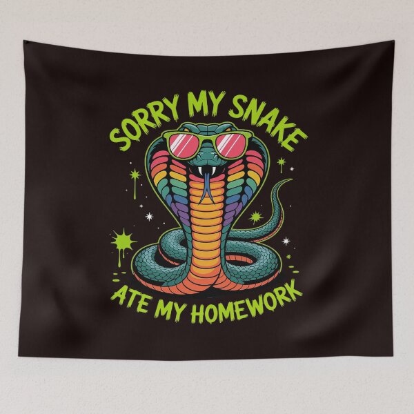 Item preview, Snake Pun Sorry My Snake Ate My Homework Animal Humor Kids designed and sold by hettingerchaim.