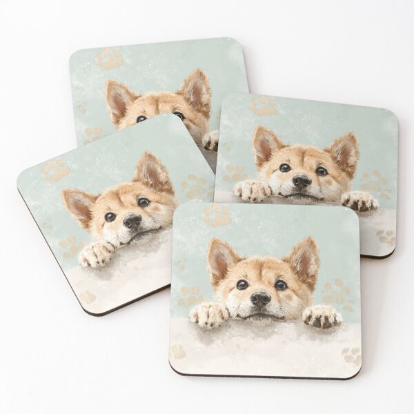 Item preview, Korean Jindo Peeking over Wall 01 designed and sold by Elisabeth Lucas.
