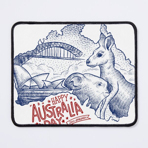 Item preview, Happy Australia Day – Kangaroo, Opera House & Harbour Bridge Sketch Art designed and sold by SIDXFACTOR.