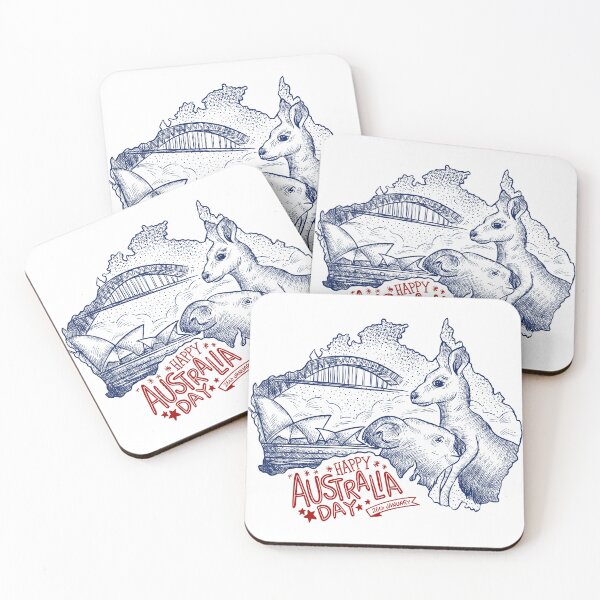 Item preview, Happy Australia Day – Kangaroo, Opera House & Harbour Bridge Sketch Art designed and sold by SIDXFACTOR.