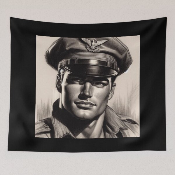 Item preview, Limited Edition Maverick: Leather Lust Gay Leather Wallart Military Daddy Graphic Design designed and sold by ItsAKinkThing.